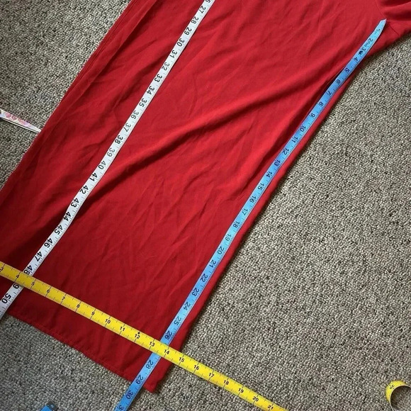 Forever 21 Red Jumpsuit Plus 2X Red Strapless Wide Split Leg Zip Back Party Date - Picture 4 of 9